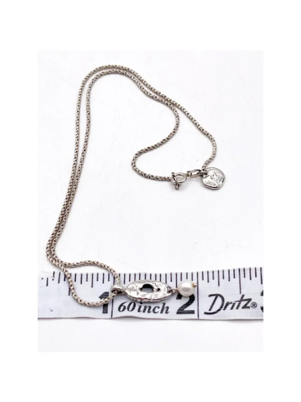 925 Sterling Silver Dainty Organic Openwork Pearl Pendant Necklace Minimalist